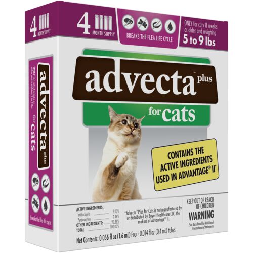 Flea & Tick Treatment for Small Cat 5-9 lbs -  4 Doses