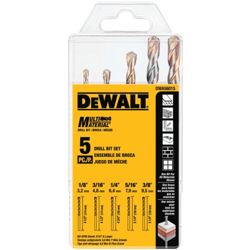 Multi-Material Drill Bit Set - 5-Piece
