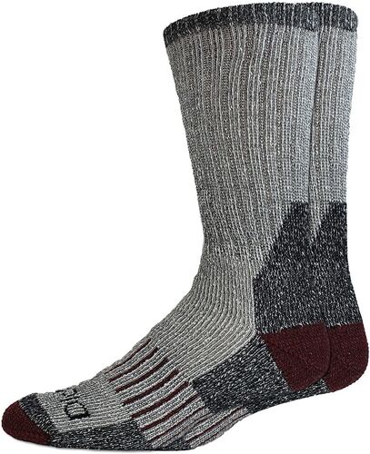 Men's 2-Pack Heavy Weight Wool Blend Thermal Crew Socks in Black