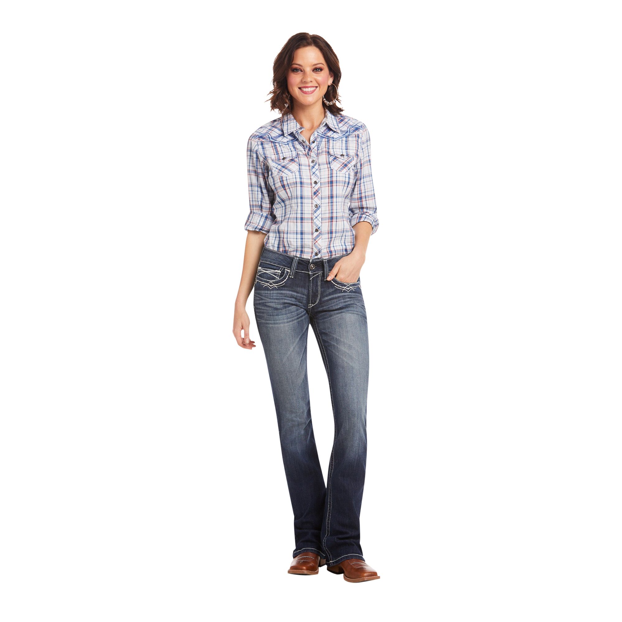 Women's R.E.A.L. Mid-Rise Stretch Entwined Bootcut Jean in Marine