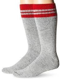6 Pack Size 10-13 Crew Boot Cushion Sock - Gray & Red