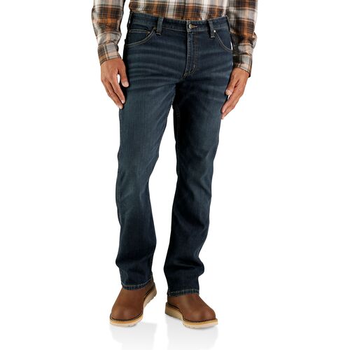 Men's Rugged Flex Slim Fit Low-Rise Bootcut Jeans in Barrel