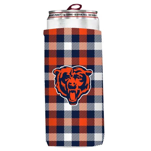 Chicago Bears Plaid Slim Can Cooler