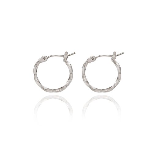 Silver Hoop Small Twisted Earring