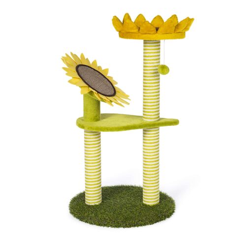 Sunflower Playground Cat Scratching Post Tree Activity Center with Toy