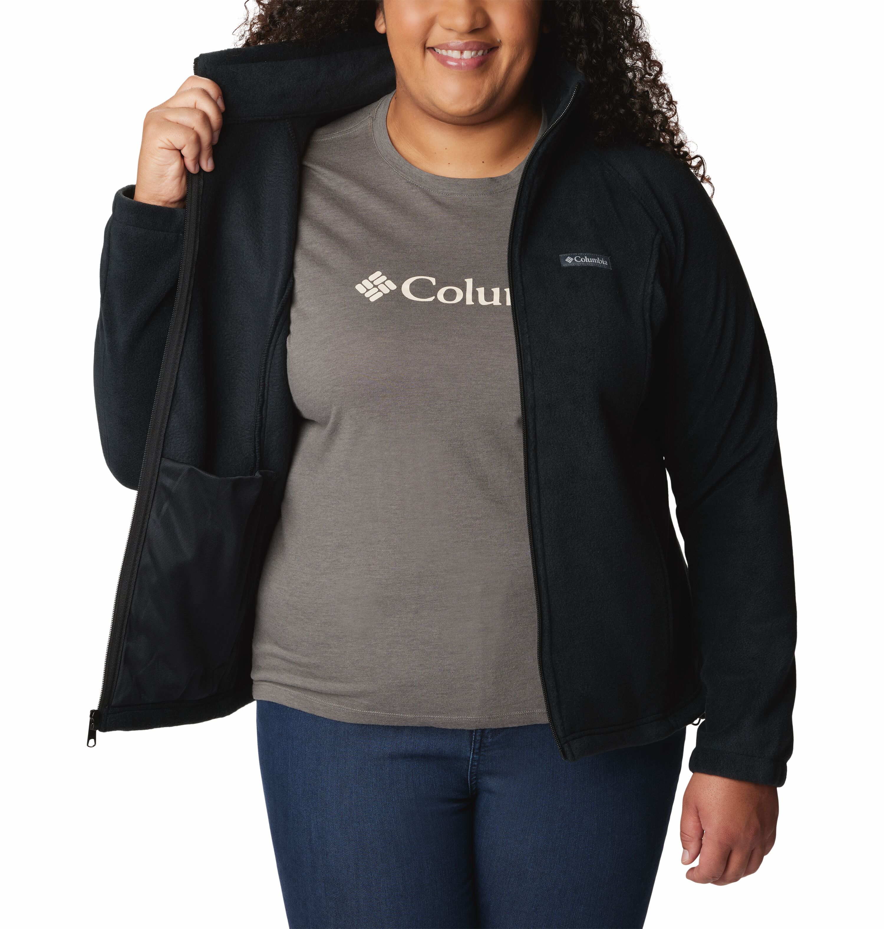 Columbia fleece jacket women's plus size best sale