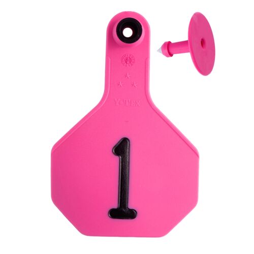 All-American 4* Large #1-25 2-Piece Ear Tag in Pink - 25 Tags
