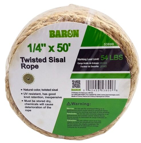 Twisted Sisal Rope in Natural