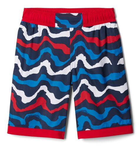 Boys' Sandy Shores Board Shorts in Navy and Red