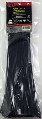 15" SD Screw Mount Cable Ties in UV Black - 100/pk