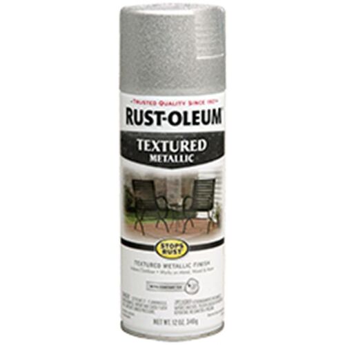 Stops Rust Textured Metallic Finish Spray Paint in Silver - 12 oz