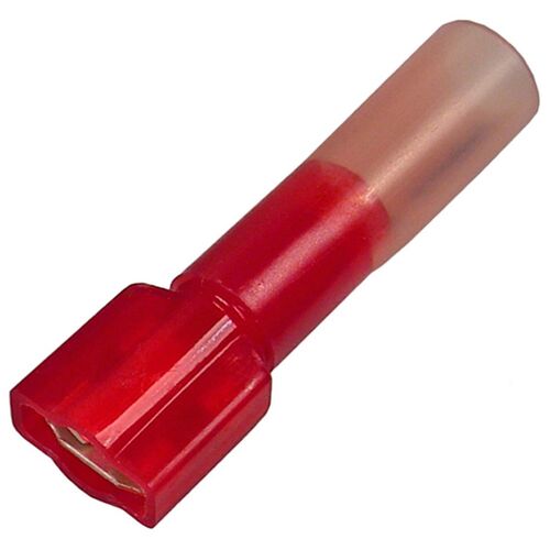 16-22 Gauge 1/4" Stud Spade with Shrink Sleeve Female Wiring Connector