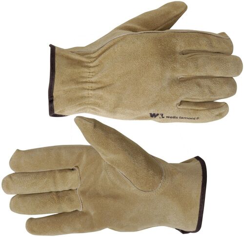 Men's Suede Leather Bound Hem Gloves