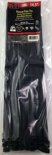 14.5" Heavy Duty Cable Ties in UV Black - 100/pk