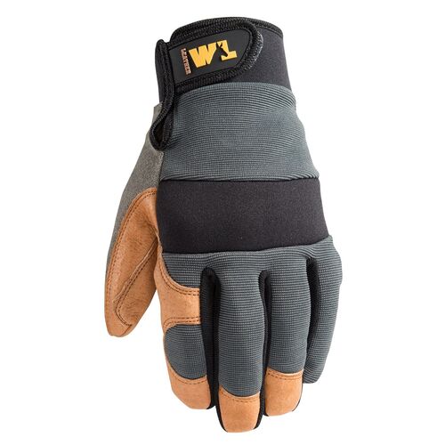 Men's Leather Palm Hybrid Work Gloves