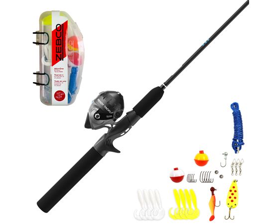 Zebco Ready Tackle Spincast Combo with 30 Piece Tackle Kit