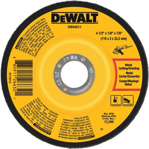 4-1/2 in. D X 7/8 in. Aluminum Oxide Cutting/Grinding Wheel