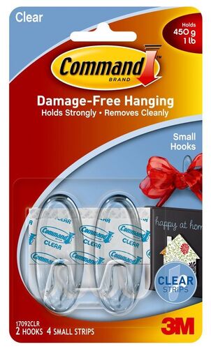 Command Clear Small Hook & Strips Kit