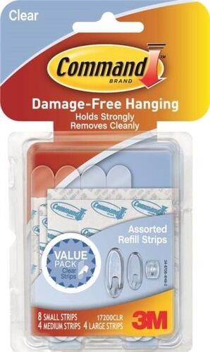 Assorted Clear Adhesives Refill Strips