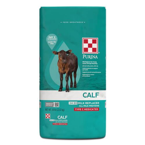 24:20 All Milk Medicated Calf Milk Replacer - 50 Lb