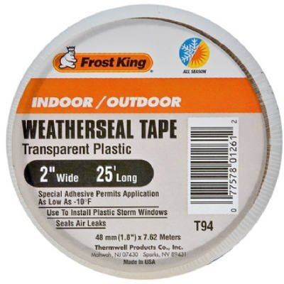 2" x 25' Transparent Plastic Weatherseal Tape