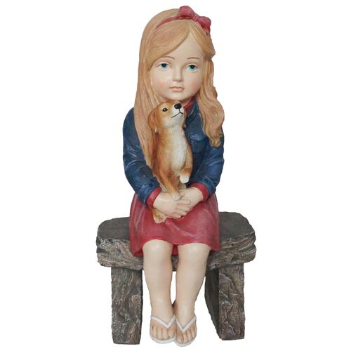 18.5" Francesca with Dog Statue