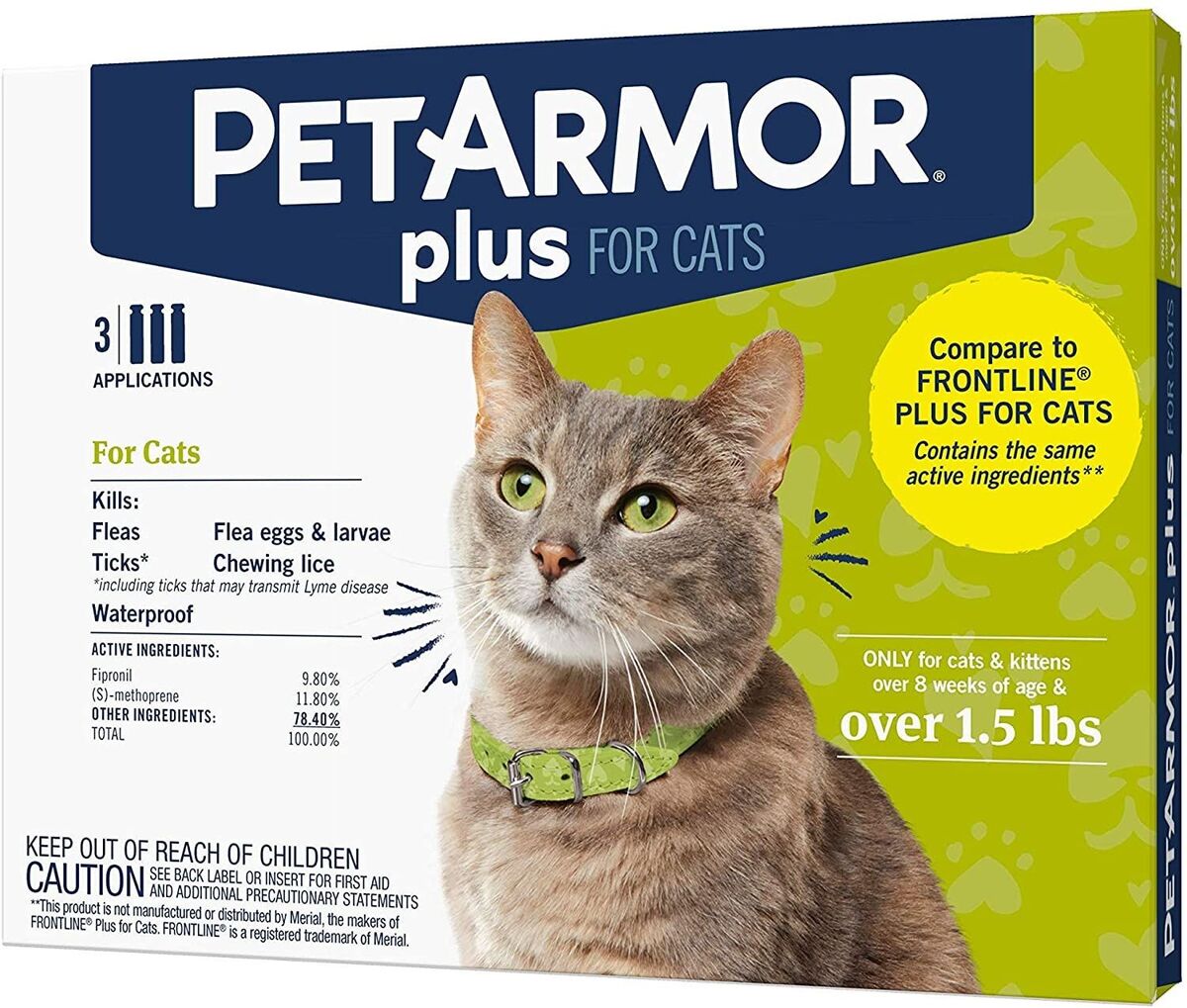 PetArmor Plus for Cats Flea &Tick Treatment 3 Applications- for