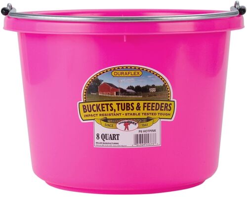 8 Quart Plastic Bucket in Hot Pink