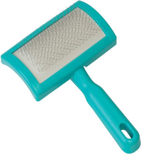 Teal Self Cleaning Slicker Brush