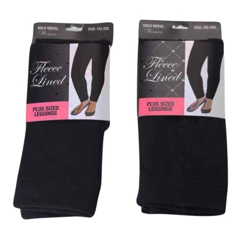 Fleece Lined Black Leggings - Sizes 1X/2X or 3X/4X