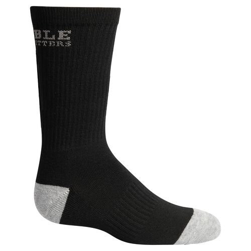 Youth Performance Crew Sock 6-Pack in Black