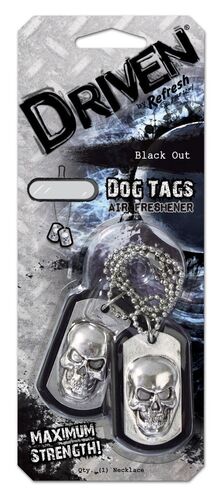 Black Out Car Dog Tags Air Freshner