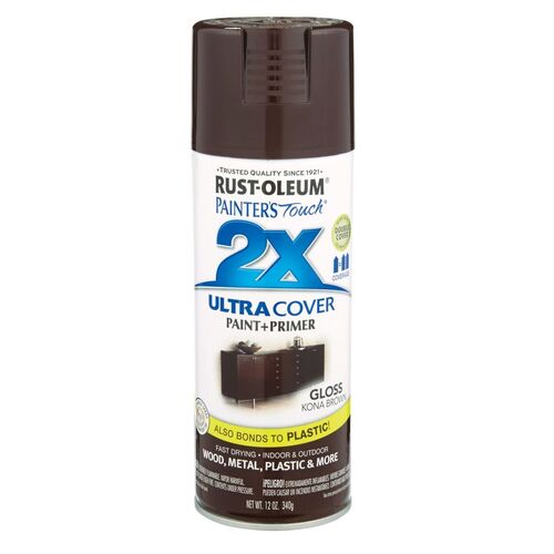 Painter's Touch 2X Ultra Cover Paint + Primer Spray Paint in Gloss Kona Brown - 12 oz