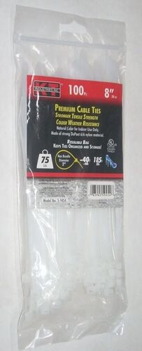 8" Standard Duty Cable Ties in Natural - 100-Pack