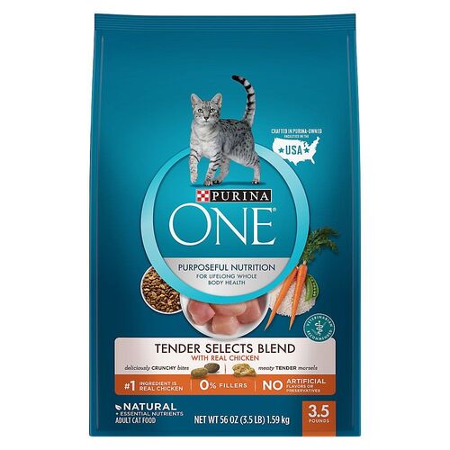 ONE Tender Selects Blend Chicken Dry Adult Cat Food 3.5 Lb
